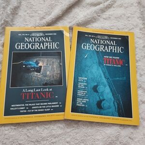 National Geographic Vintage Titanic Issues Dec 1985 & Dec 1986